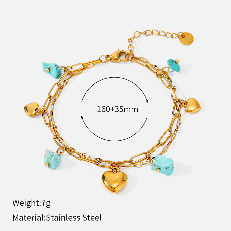 MYK4046-Double-Layer Stainless Steel Natural Stone Bracelet