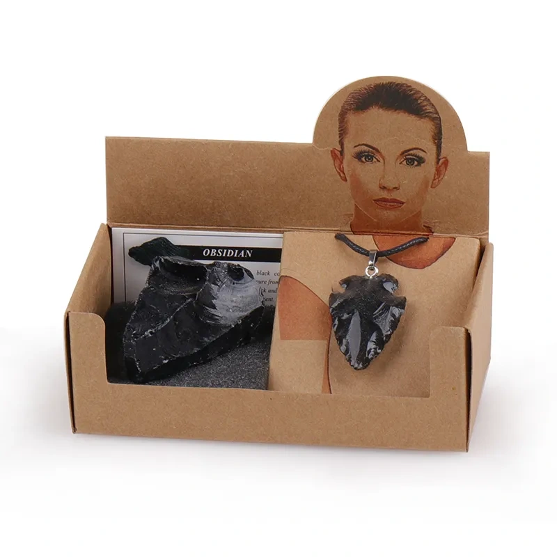 MYK4161-Custom Gemstone Arrowhead Pendant Gift Set