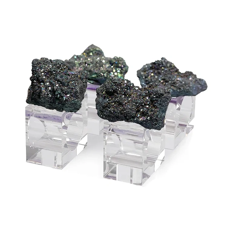 MYK4279- Custom Napkin Ring Aura Quartz Geode Gold Onyx
