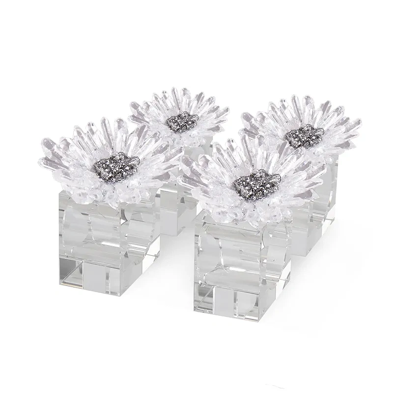 MYK4280-Custom Napkin Ring - Crystal Flower