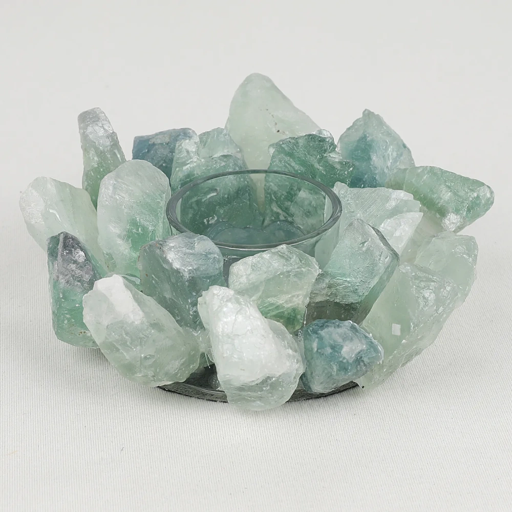 MYK4286- Custom Candle Holder- Rough Fluorite（chrf）