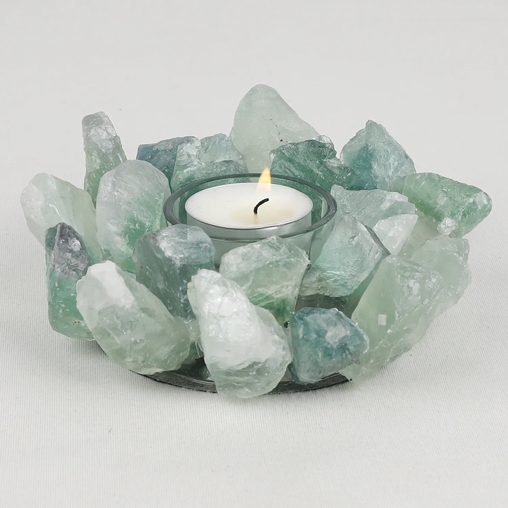 MYK4286- Custom Candle Holder- Rough Fluorite（chrf）