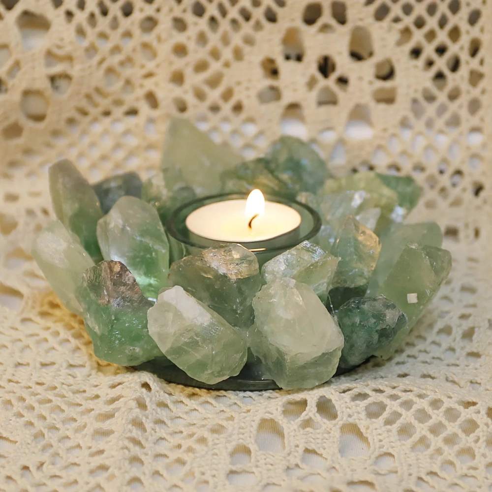 MYK4286- Custom Candle Holder- Rough Fluorite（chrf）