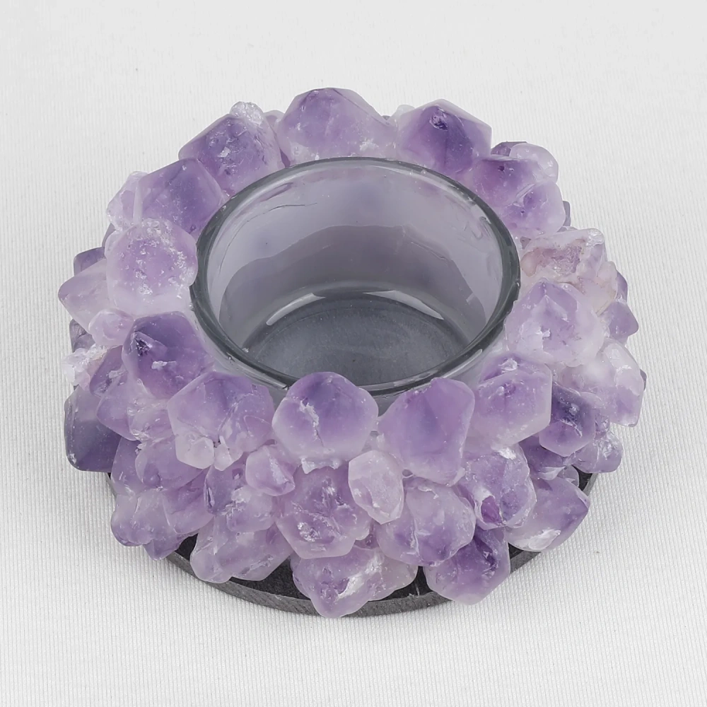 MYK4287-Custom Candle Holder - Amethyst Point