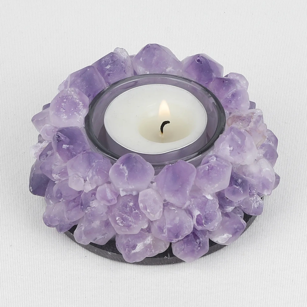MYK4287-Custom Candle Holder - Amethyst Point