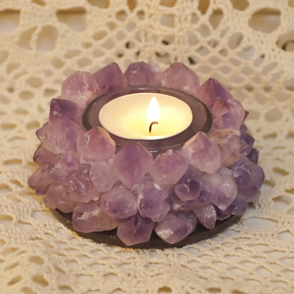 MYK4287-Custom Candle Holder - Amethyst Point