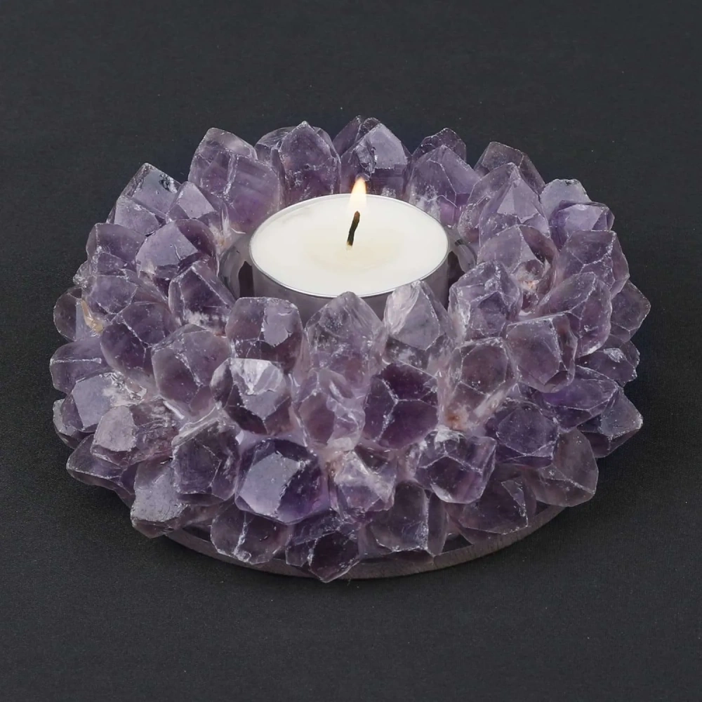MYK4288-Custom Candle Holder Amethyst Point