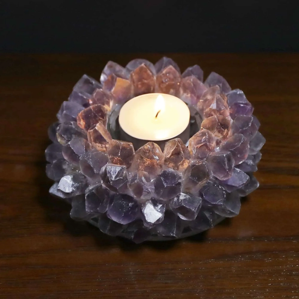 MYK4288-Custom Candle Holder Amethyst Point