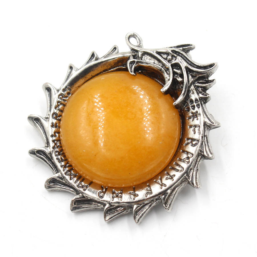 MYK4335-Dragon-shaped crystal pendant