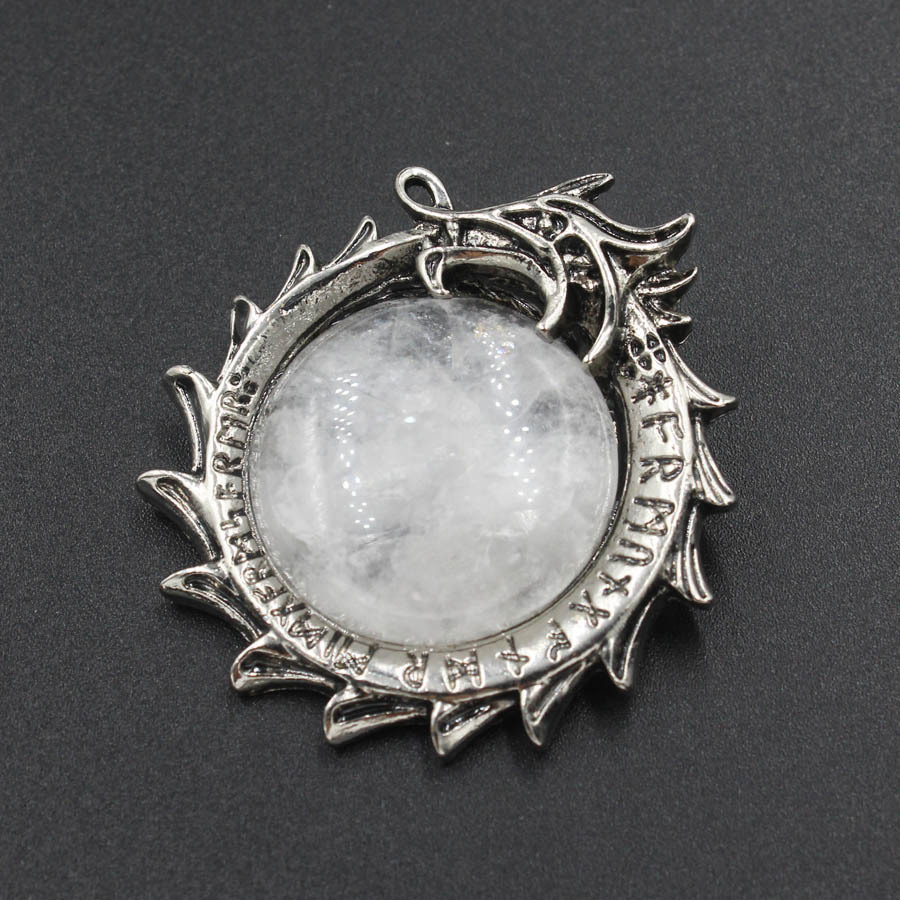 MYK4335-Dragon-shaped crystal pendant
