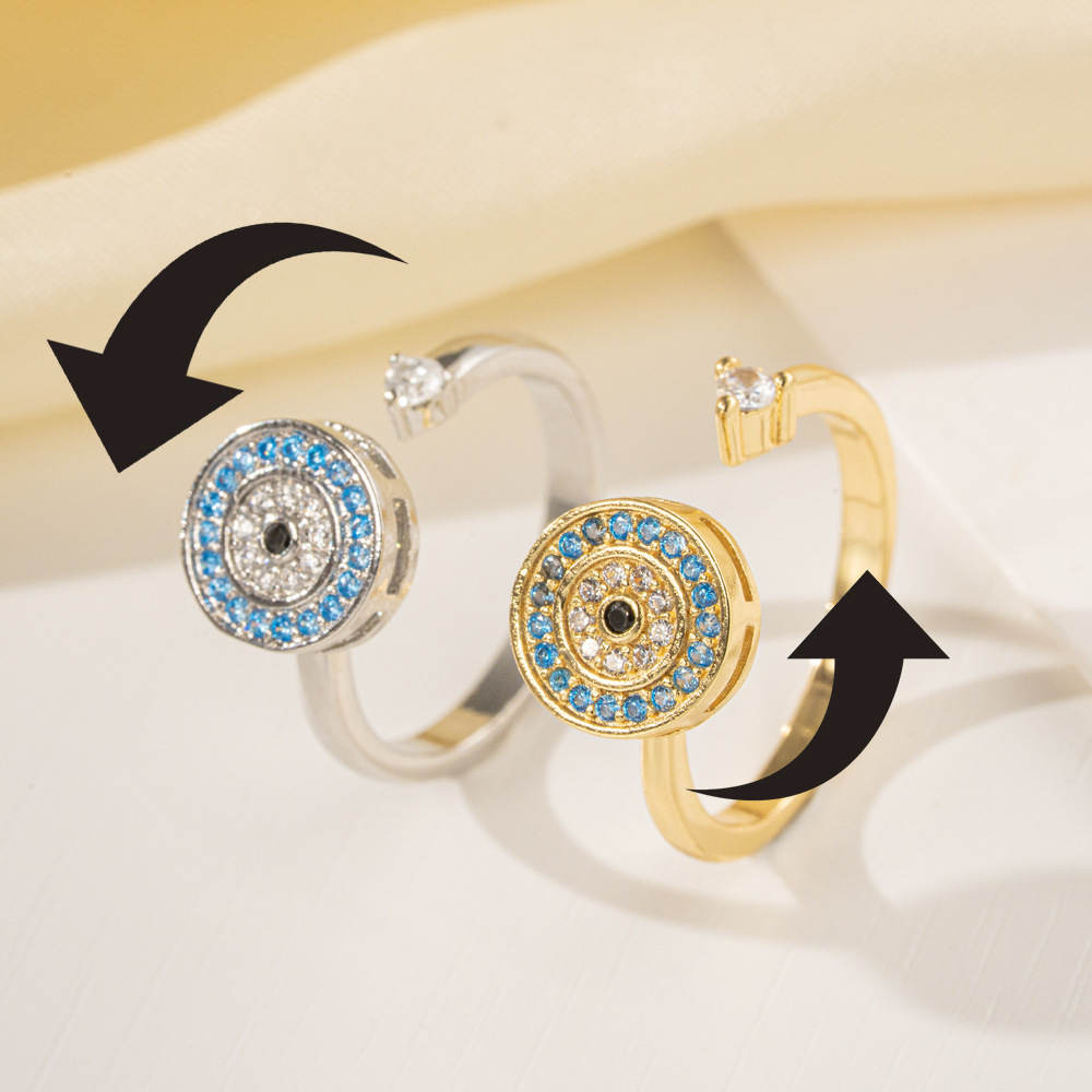 MYK4373-Rotary pressure relief micro-inlaid opening adjustable ring