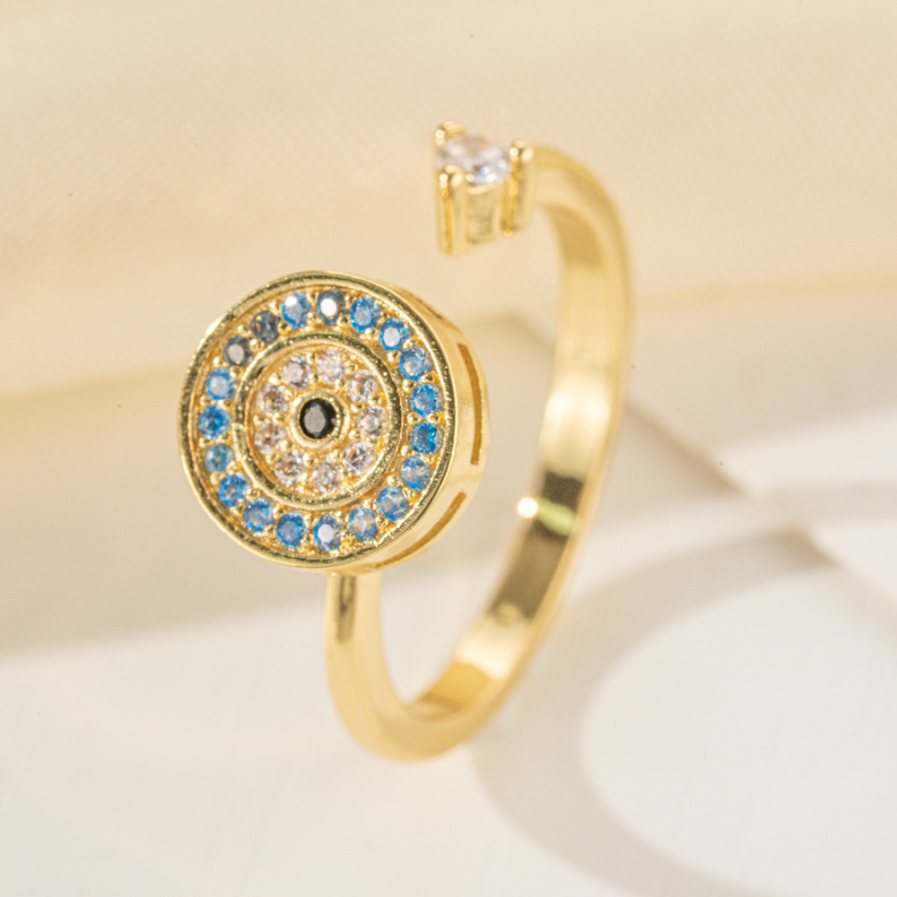 MYK4373-Rotary pressure relief micro-inlaid opening adjustable ring