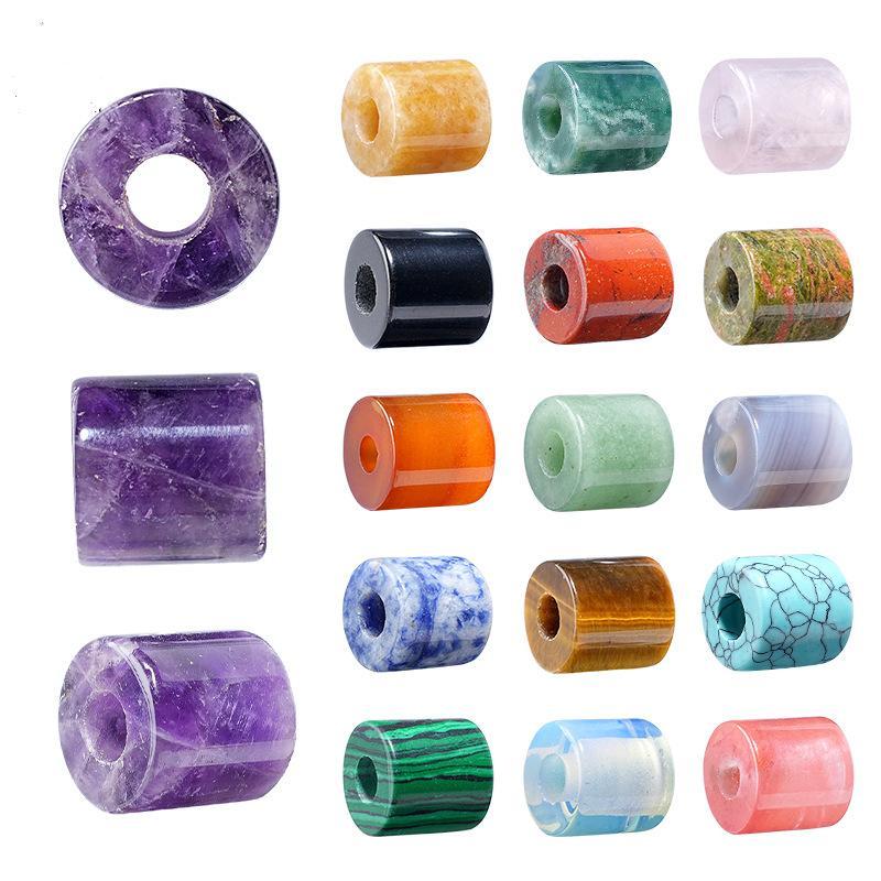 MYK4406-16mm natural stone large-hole cylindrical beads
