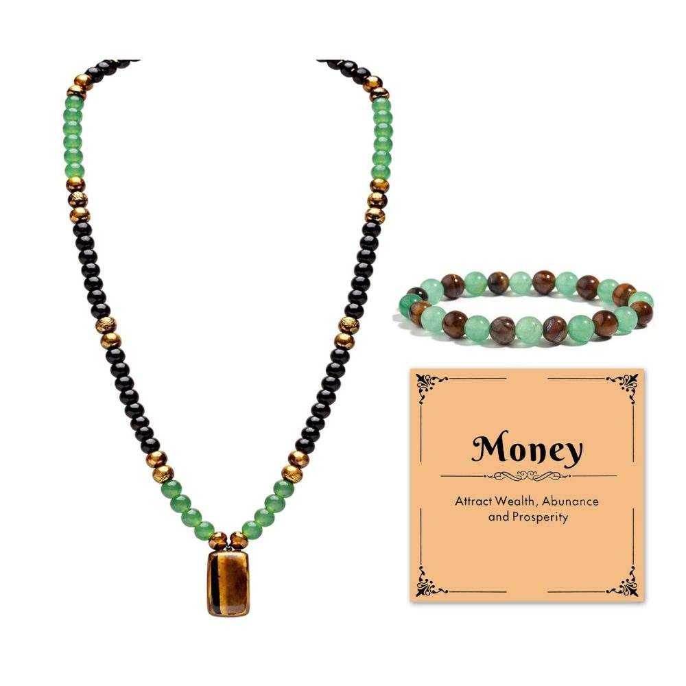 MYK4419-Lucky Tiger Eye Necklace Set