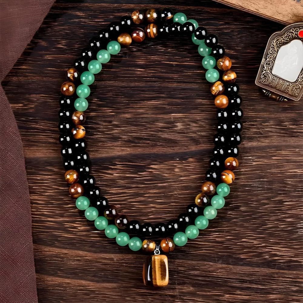 MYK4419-Lucky Tiger Eye Necklace Set