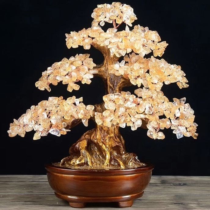 Natural Crystal Money Tree/Tree of Life Home Decor