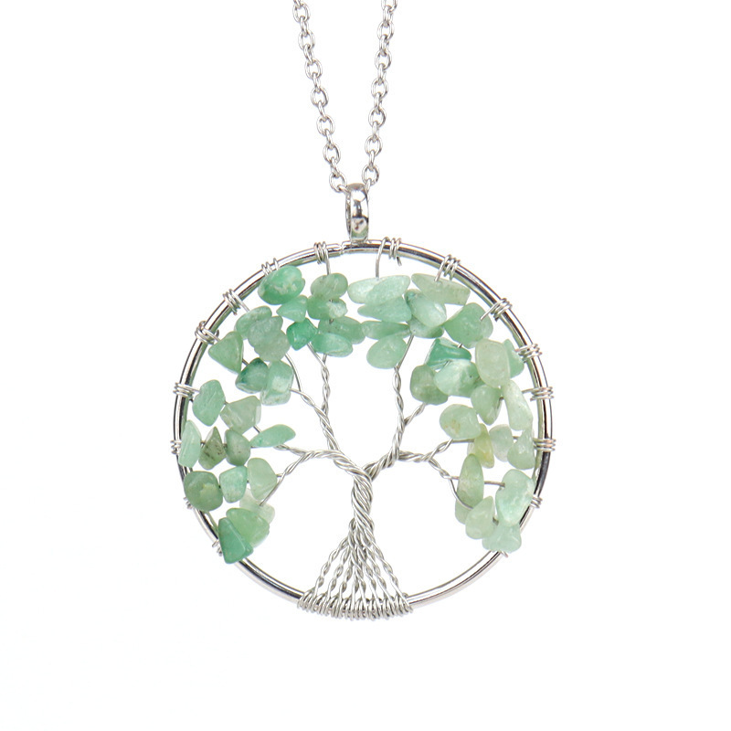 Natural Crystal Crush Tree of Life Crush Necklace
