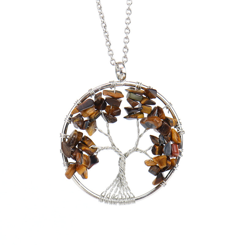 Natural Crystal Crush Tree of Life Crush Necklace