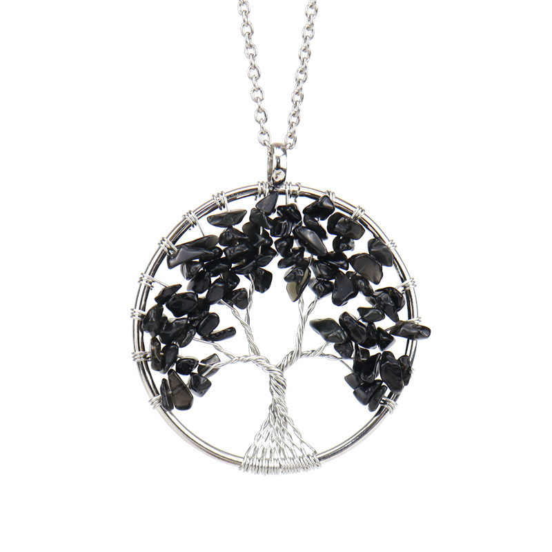 Natural Crystal Crush Tree of Life Crush Necklace