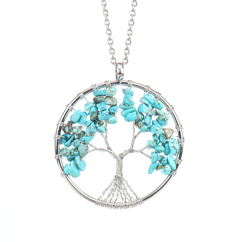 Natural Crystal Crush Tree of Life Crush Necklace