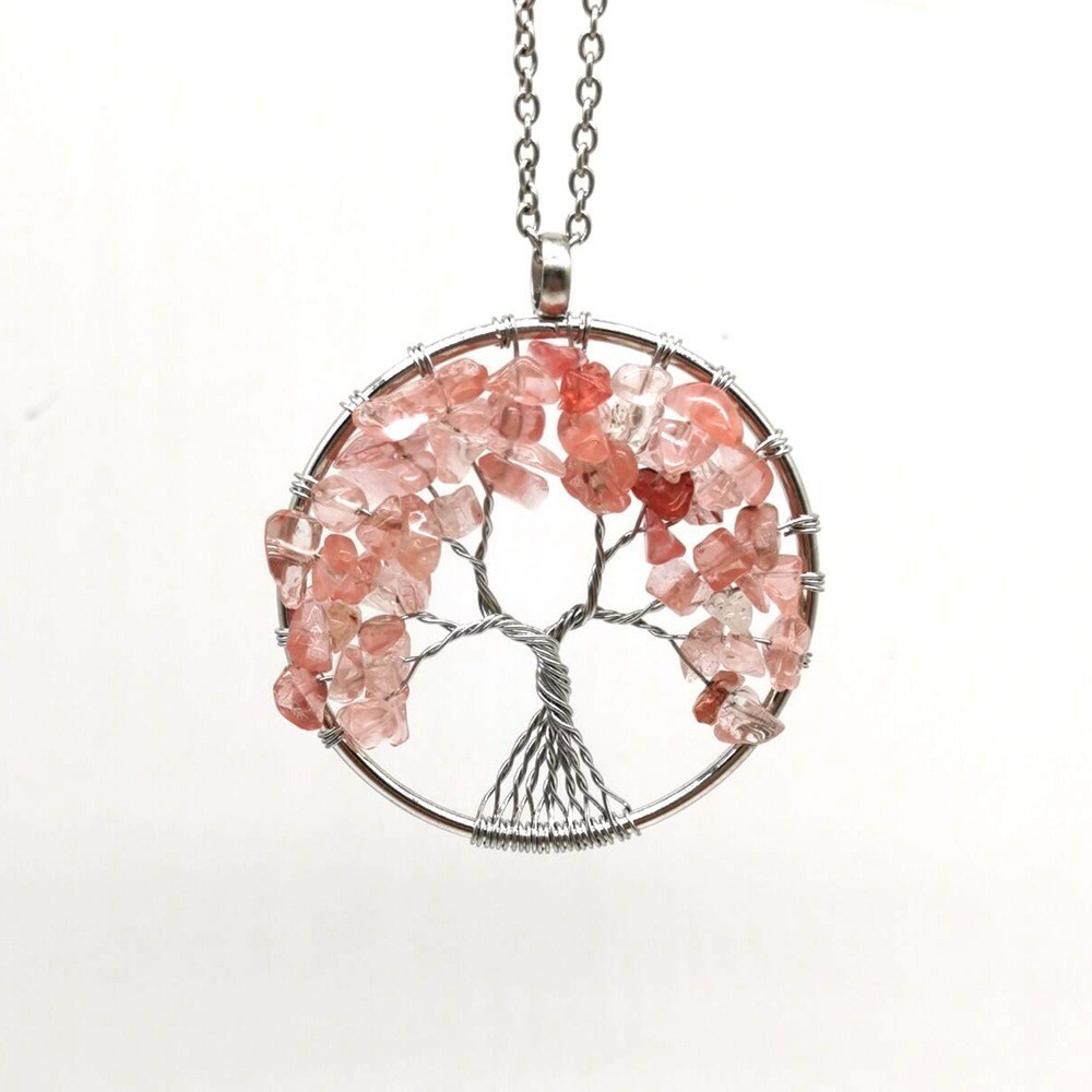 Natural Crystal Crush Tree of Life Crush Necklace