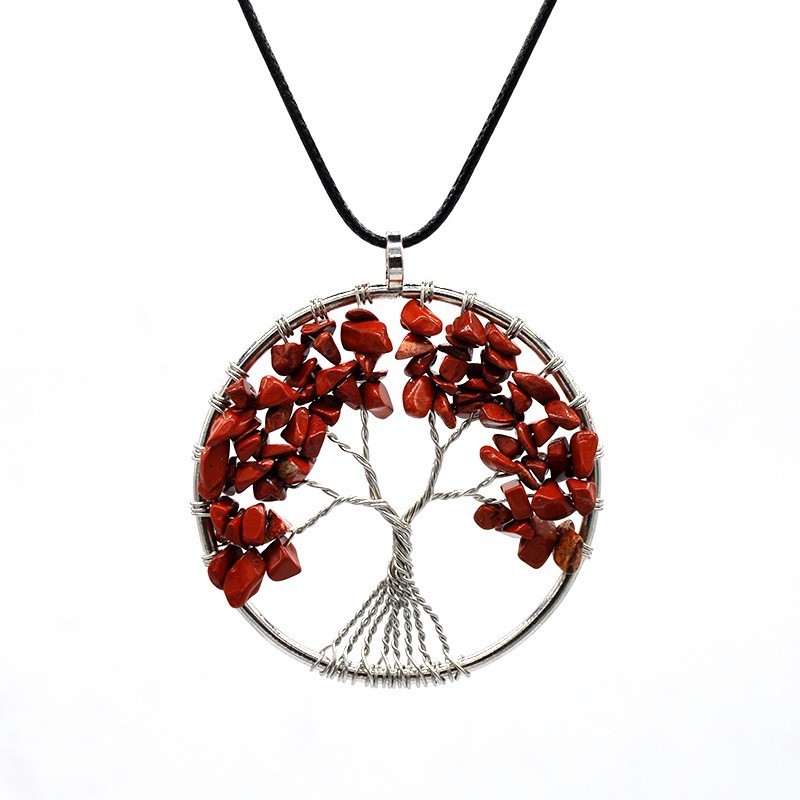 Natural Crystal Crush Tree of Life Crush Necklace