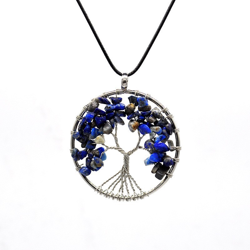 Natural Crystal Crush Tree of Life Crush Necklace
