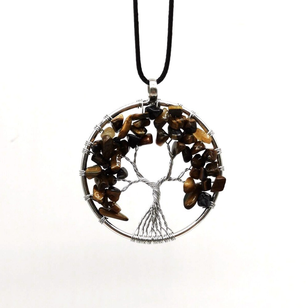 Natural Crystal Crush Tree of Life Crush Necklace