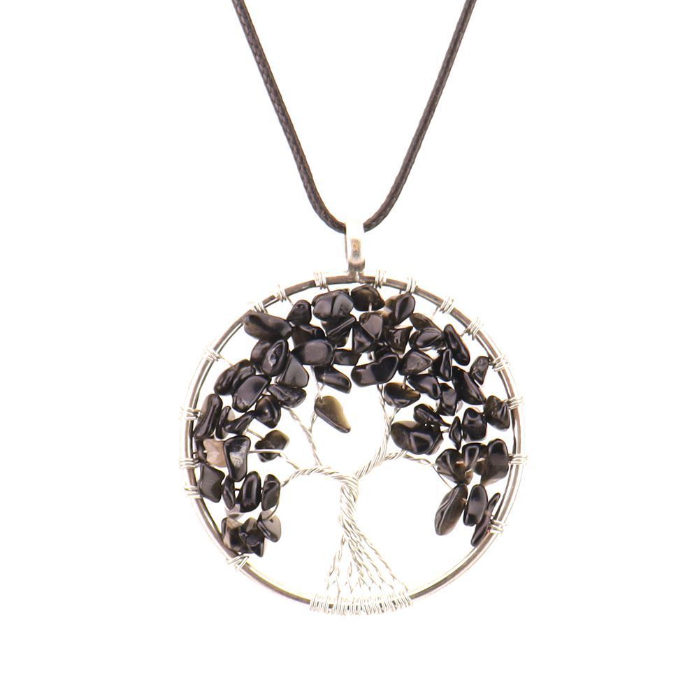 Natural Crystal Crush Tree of Life Crush Necklace