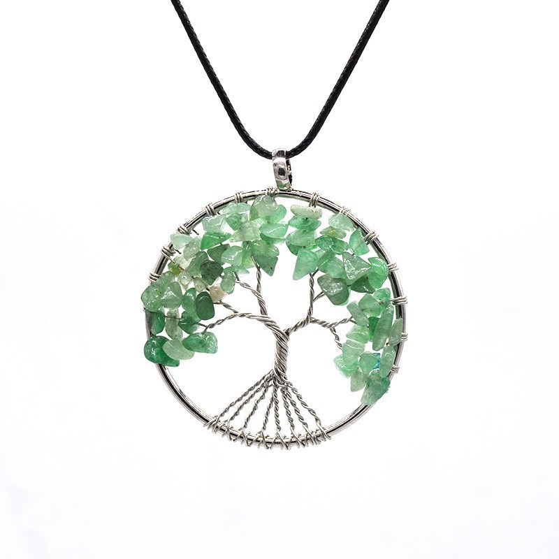 Natural Crystal Crush Tree of Life Crush Necklace