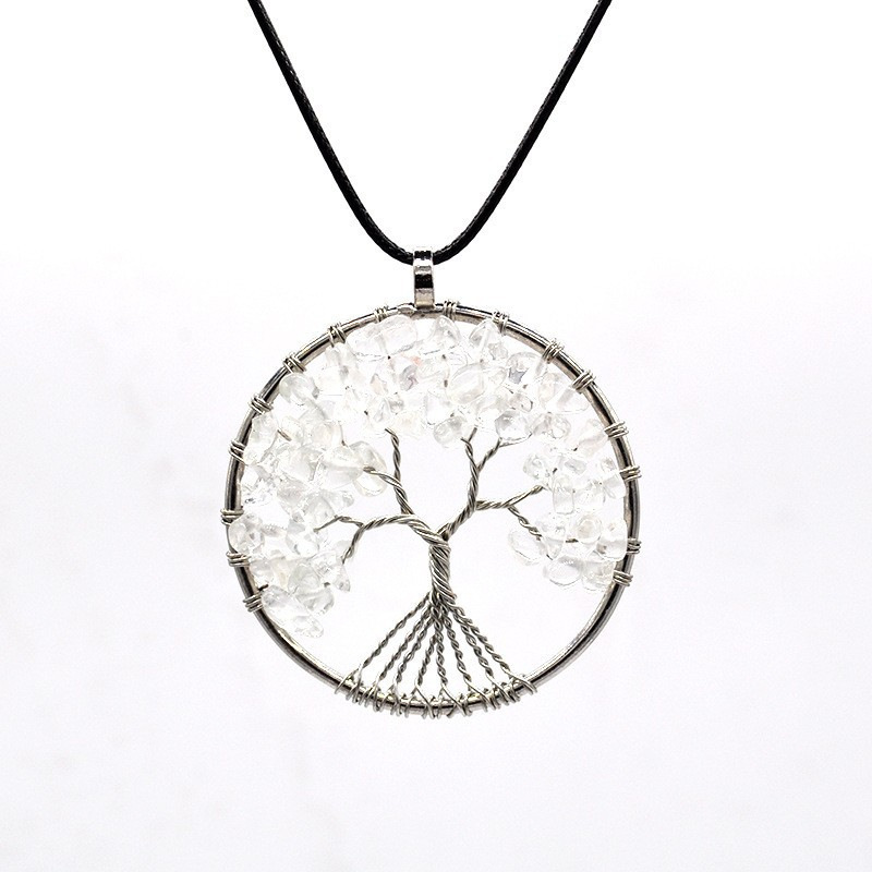 Natural Crystal Crush Tree of Life Crush Necklace