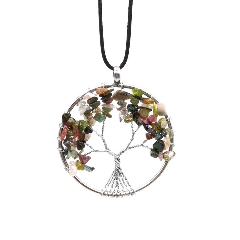 Natural Crystal Crush Tree of Life Crush Necklace