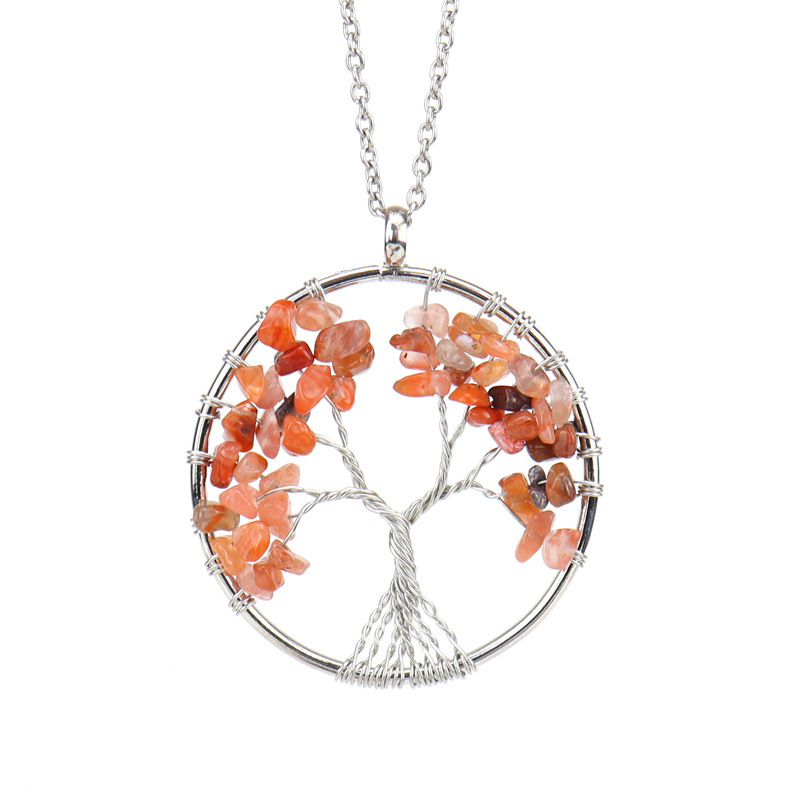 Natural Crystal Crush Tree of Life Crush Necklace