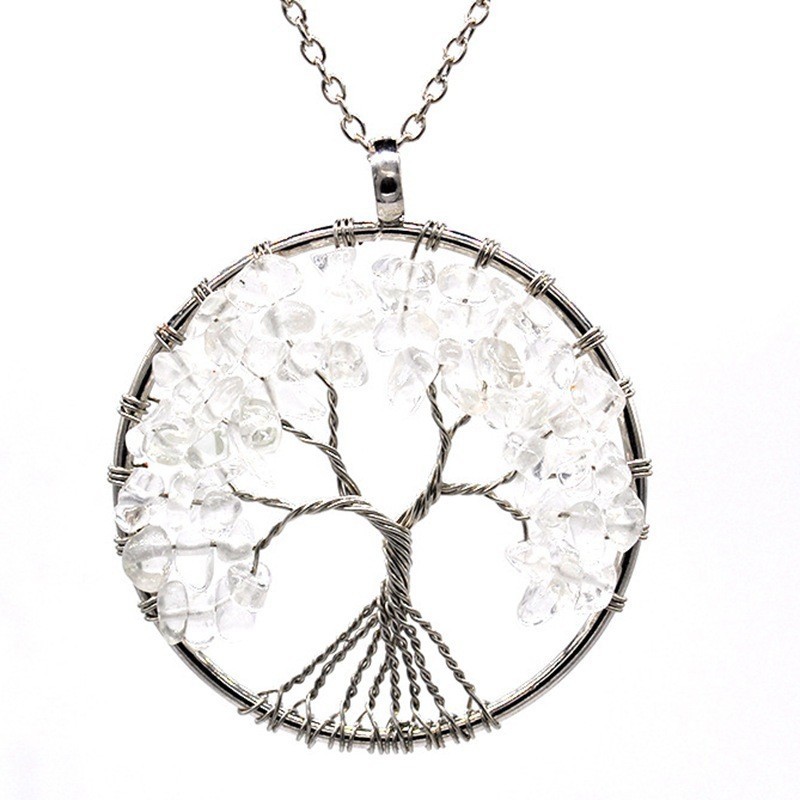 Natural Crystal Crush Tree of Life Crush Necklace