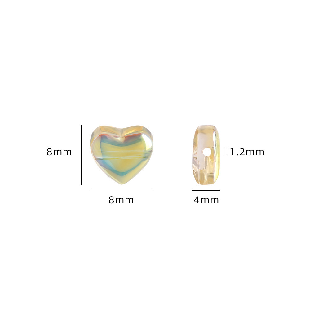 MYK4452-50 Pieces/Bag 8MM Horizontal Hole Smooth Heart-Shaped Peach Piece
