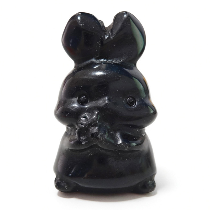MYK4503-Natural crystal rabbit carving craft ornament
