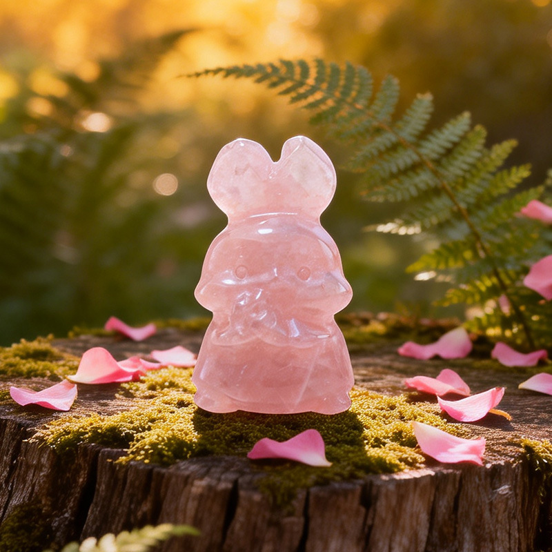 MYK4503-Natural crystal rabbit carving craft ornament
