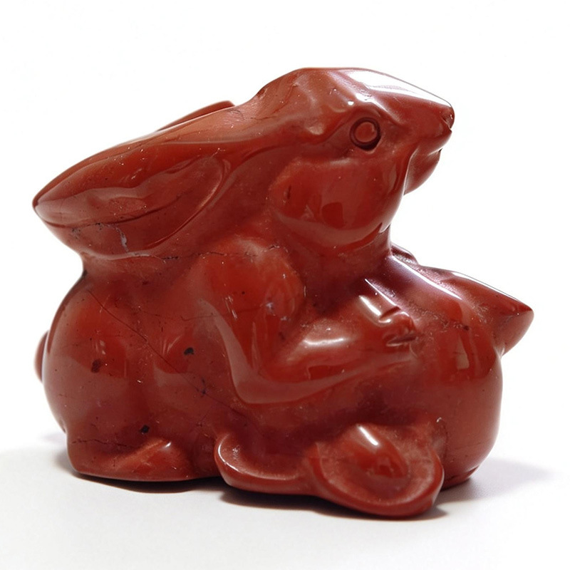 MYK4505-Natural crystal rabbit carving ornament