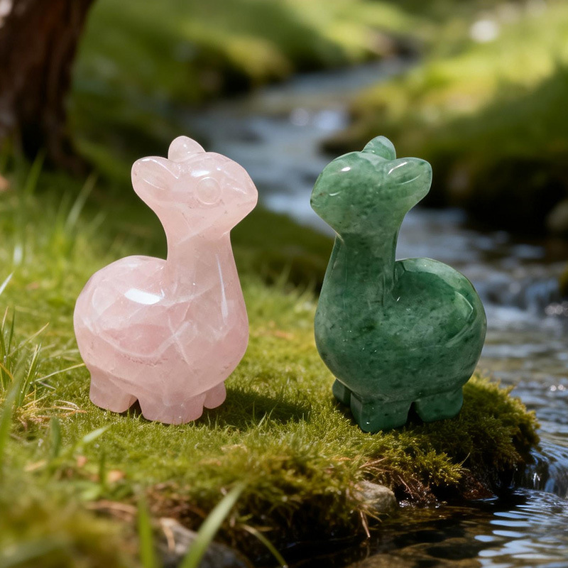 MYK4506-Natural crystal alpaca carving ornament
