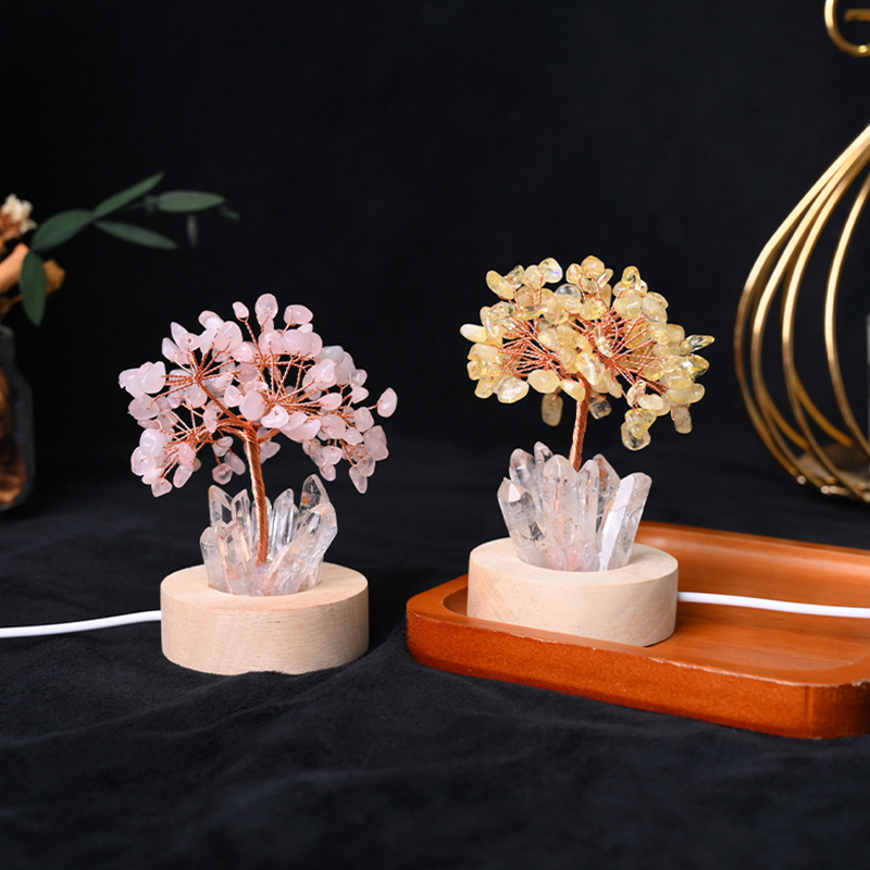 MYK4507-Natural Crystal Tree Cluster Ambient Light Ornament