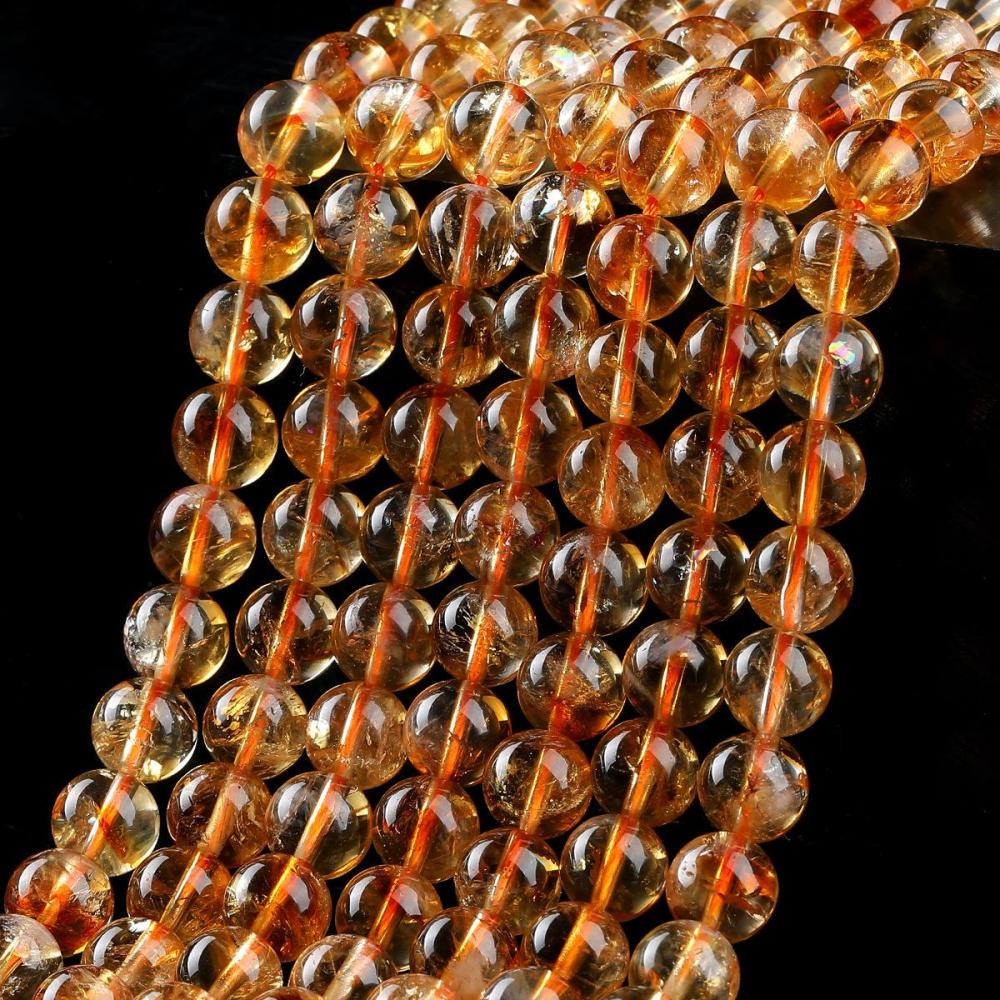 MYK4474-7A grade natural yellow tower crystal beads