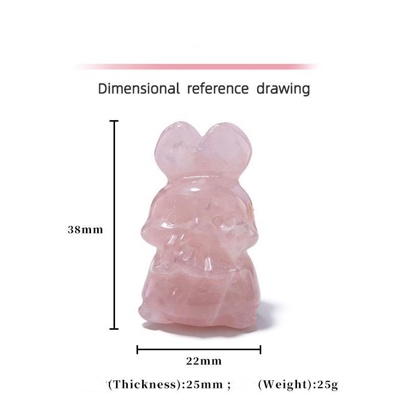MYK4503-Natural crystal rabbit carving craft ornament