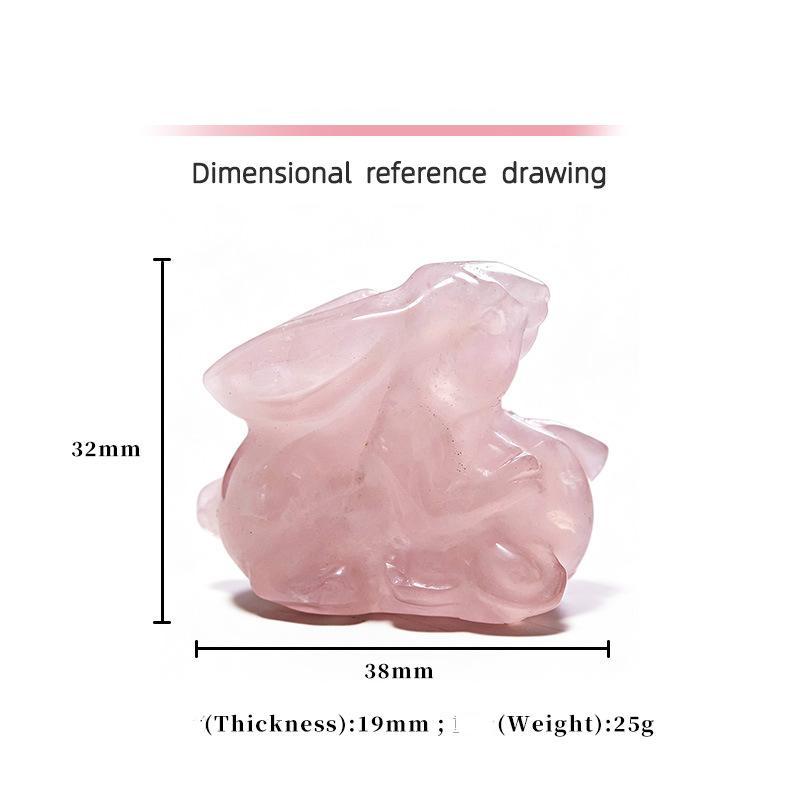 MYK4505-Natural crystal rabbit carving ornament