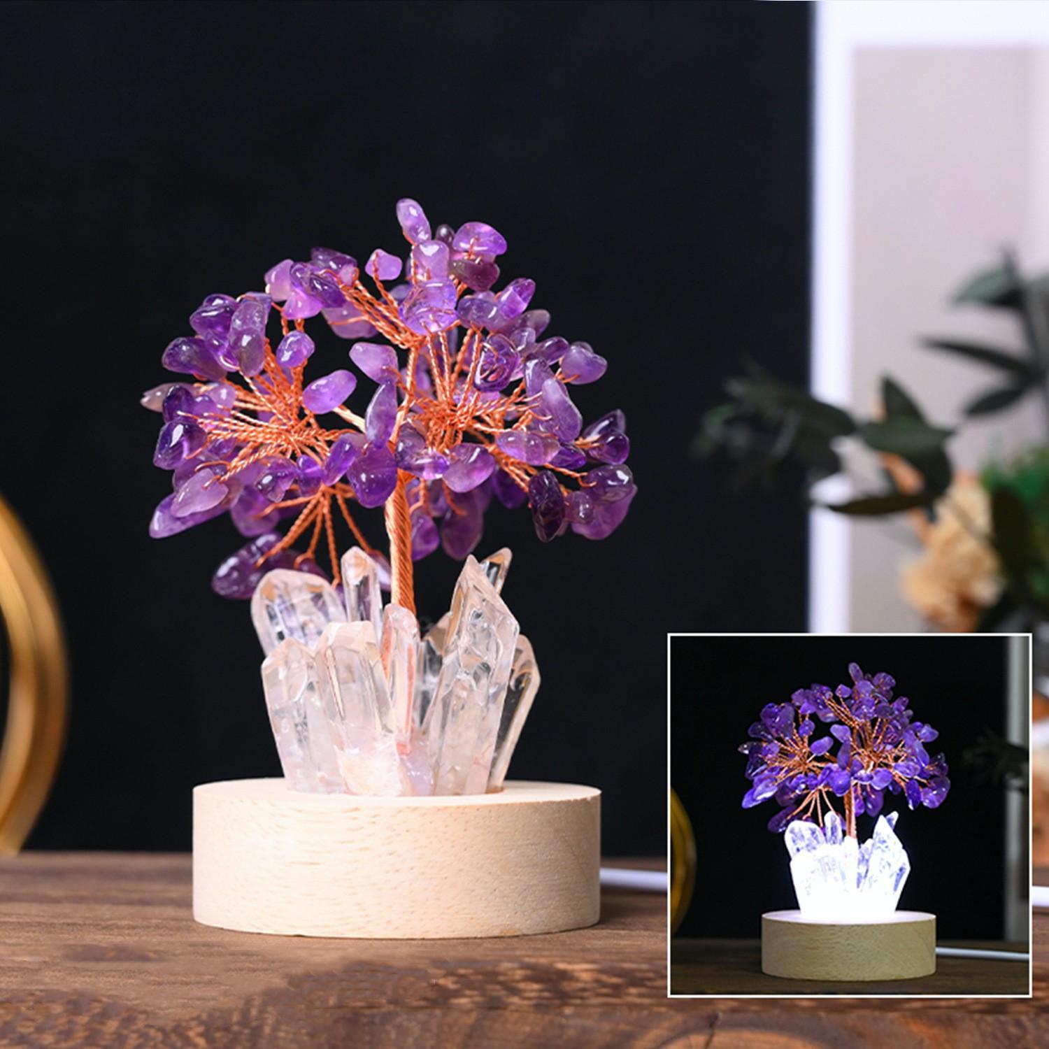 MYK4507-Natural Crystal Tree Cluster Ambient Light Ornament