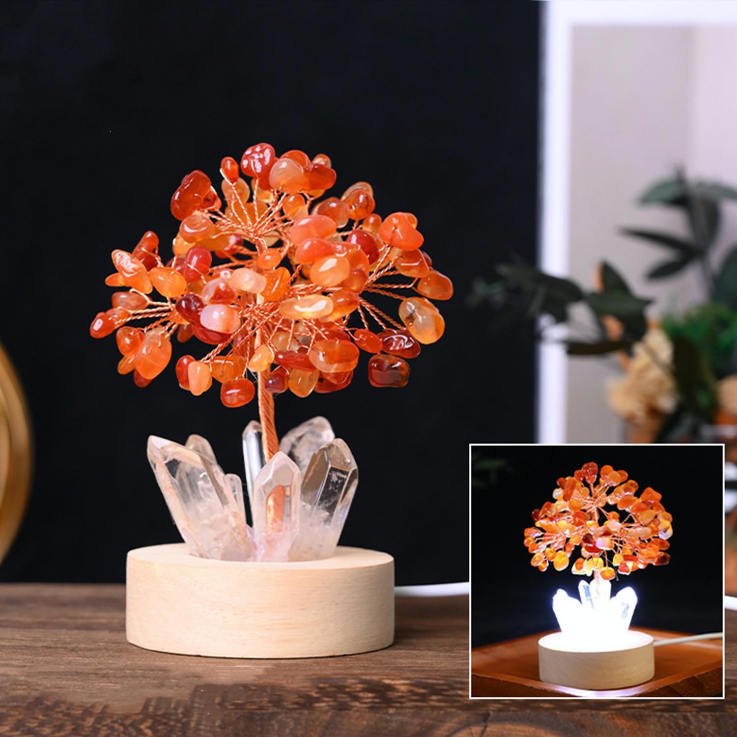 MYK4507-Natural Crystal Tree Cluster Ambient Light Ornament