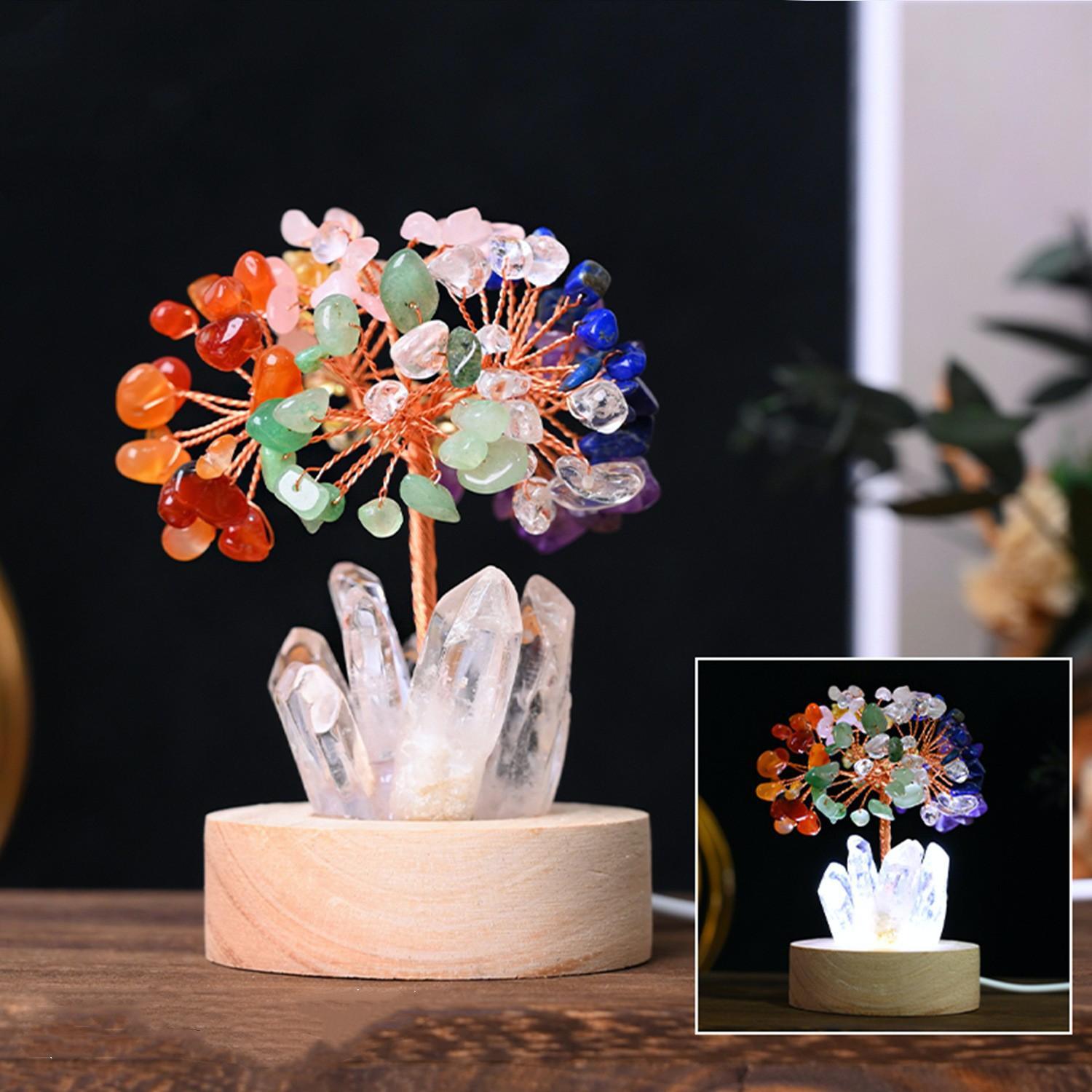 MYK4507-Natural Crystal Tree Cluster Ambient Light Ornament