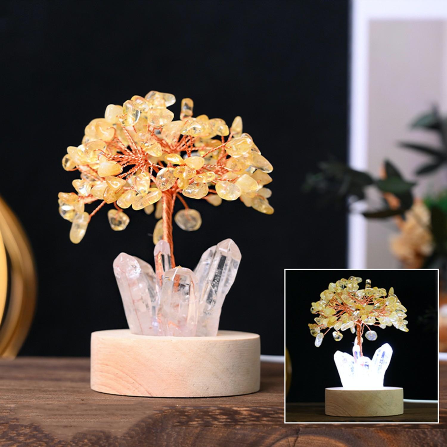 MYK4507-Natural Crystal Tree Cluster Ambient Light Ornament
