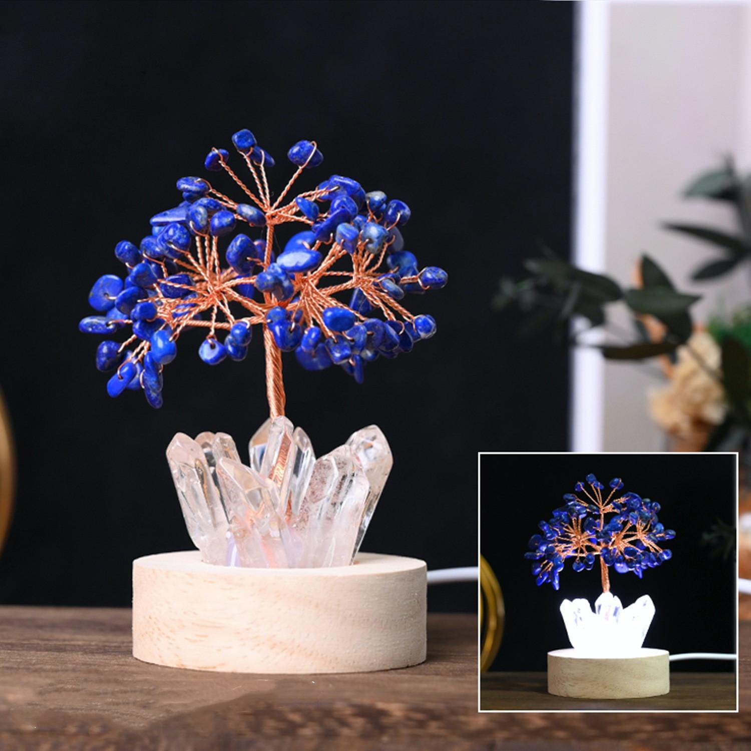 MYK4507-Natural Crystal Tree Cluster Ambient Light Ornament