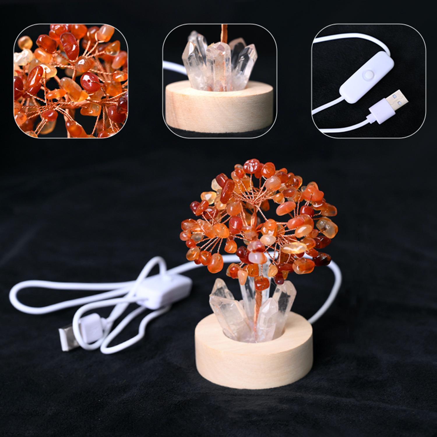 MYK4507-Natural Crystal Tree Cluster Ambient Light Ornament