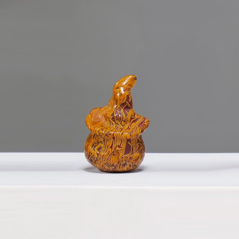MYK4543-3cm Natural Crystal Carved Pumpkin Skull